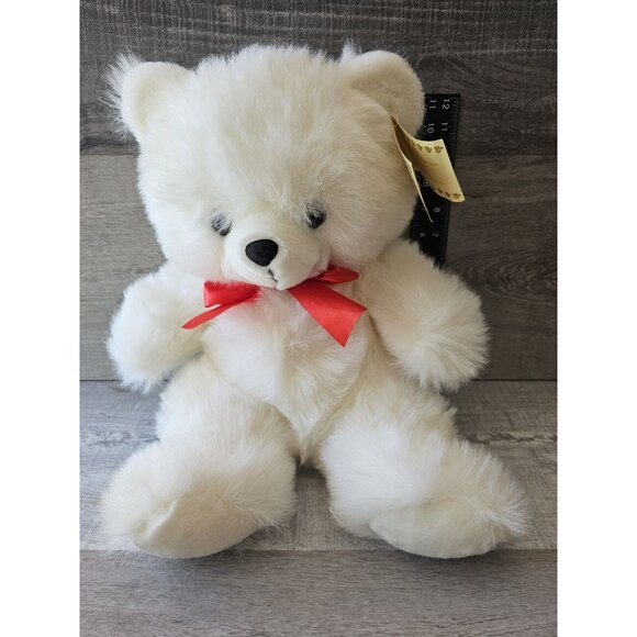 Vtg Brooklyn Doll Toy 16" White Teddy Bear Red Ribbon Pick a Pet Plush New - Picture 10 of 10